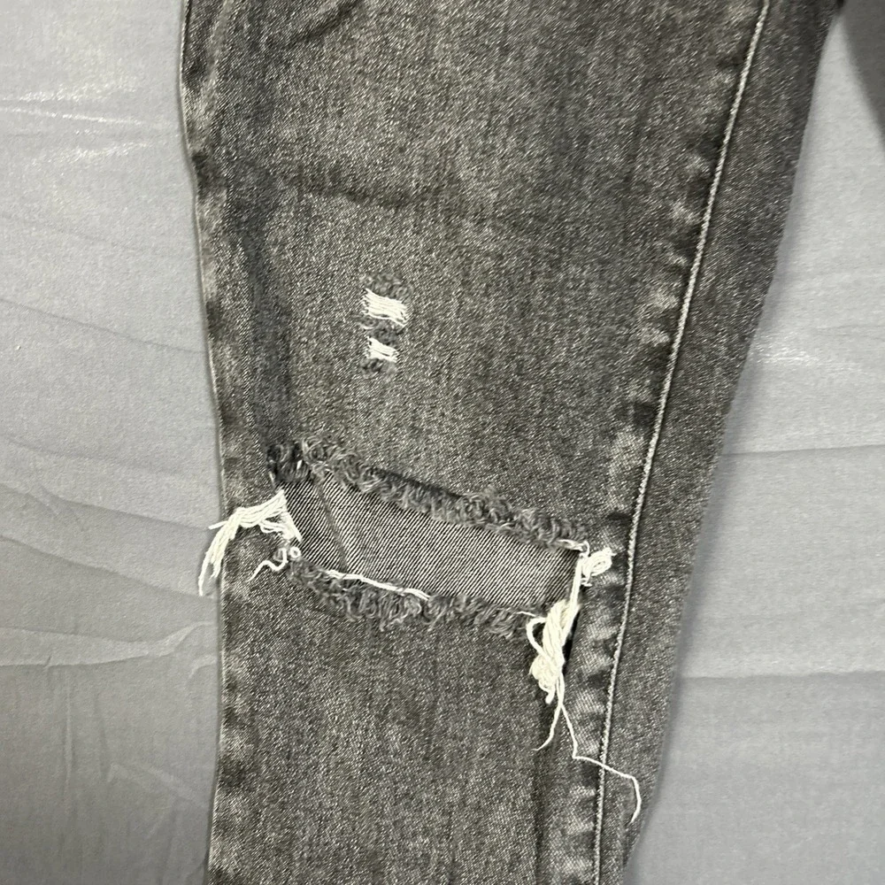 Pacsun  Women's Gray Distressed Skinny Slim Jeans Mid Rise 5-Pocket Zip Button